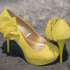 Suede w/side ruffle detail